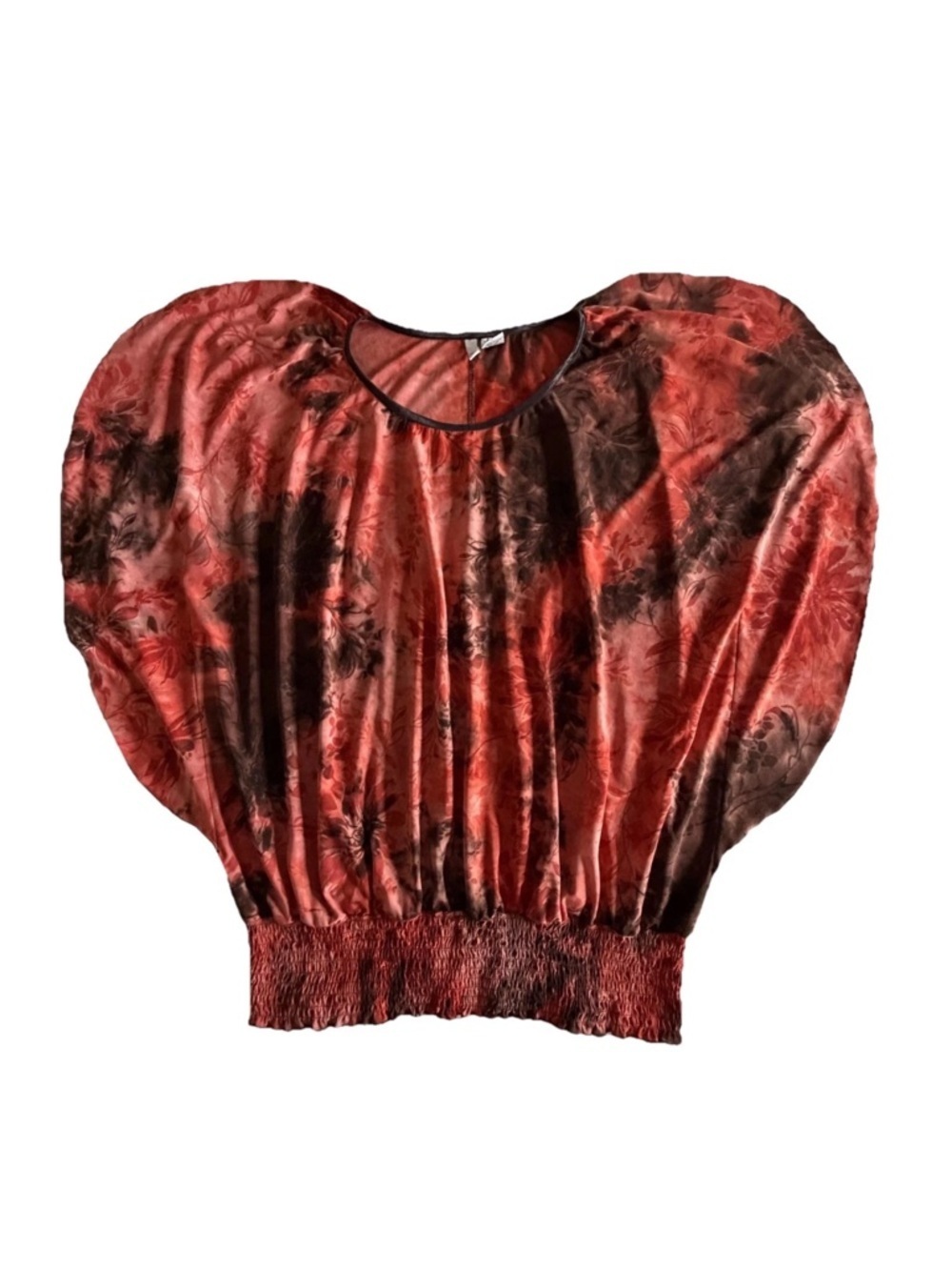 Sami + Jo Womens 2X Plus Floral Dolman Sleeve Tunic Top Stretch Whimsigoth Boho